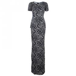 Pre Owned Dolce and Gabbana Lace Print Top and Skirt Set S