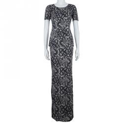 Pre Owned Dolce and Gabbana Lace Print Top and Skirt Set S