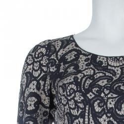 Pre Owned Dolce and Gabbana Lace Print Top and Skirt Set S