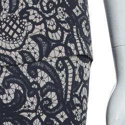 Pre Owned Dolce and Gabbana Lace Print Top and Skirt Set S