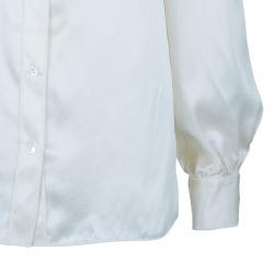 Pre Owned Dolce and Gabbana Ivory Satin Shirt M