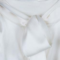 Pre Owned Dolce and Gabbana Ivory Satin Shirt M
