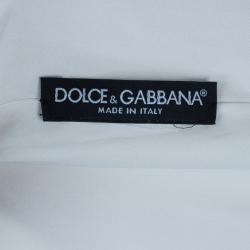 Pre Owned Dolce and Gabbana Ivory Satin Shirt M