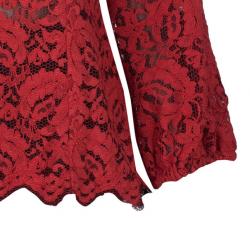 مملوكة مسبقًا توب دولتشي آند غابانا أكمام طويلة دانتيل أحمر M