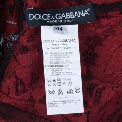 مملوكة مسبقًا توب دولتشي آند غابانا أكمام طويلة دانتيل أحمر M