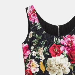 Pre Owned Dolce & Gabbana Flower Printed Ottoman Dress M (IT 42)