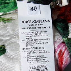 Pre Owned Dolce & Gabbana White Floral Jacquard A-Line Mini Skirt S