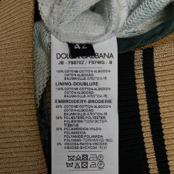 Pre Owned Dolce & Gabbana Green Hydrangea Printed Cotton Knit Hooded Sweatshirt M