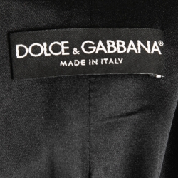 Pre Owned Dolce & Gabbana Black Wool Single-Breasted Mid-Length Coat M