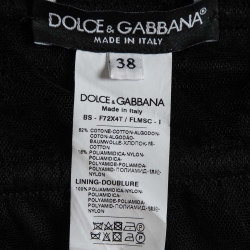 Pre Owned Dolce & Gabbana Black Floral Lace Bustier Cropped Corset Top S