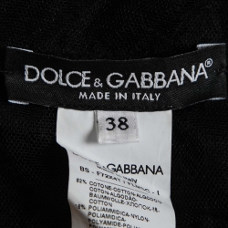 Pre Owned Dolce & Gabbana Black Floral Lace Bustier Cropped Corset Top S