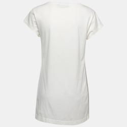 Pre Owned Dolce & Gabbana Cream Marilyn Print Cotton & Silk T-Shirt S