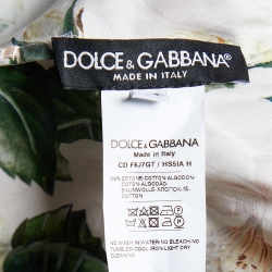 Pre Owned Dolce & Gabbana Multicolor Floral Printed Cotton Midi Dress M