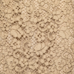 Pre Owned Dolce & Gabbana Beige Lace Pencil Skirt L