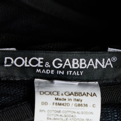 Pre Owned Dolce & Gabbana Blue Denim & Lace Trim Strapless Mini Dress M