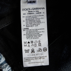 Pre Owned Dolce & Gabbana Blue Denim & Lace Trim Strapless Mini Dress M
