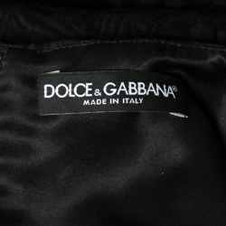 Pre Owned Dolce & Gabbana Black Floral Jacquard Shift Dress S