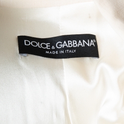 Dolce & Gabbana Cream Crepe Wool Blazer S