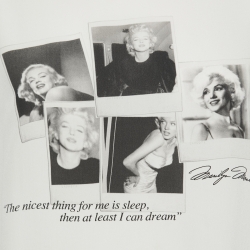 Pre Owned Dolce & Gabbana Cream Marilyn Monroe Print Silk Top S