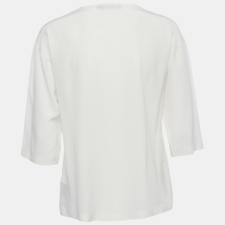 Pre Owned Dolce & Gabbana Cream Marilyn Monroe Print Silk Top S