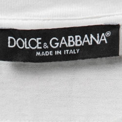 Pre Owned Dolce & Gabbana White Cotton Is You Print T-Shirt XS