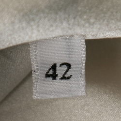 Pre Owned Dolce & Gabbana White Rose Printed Crepe Pencil Skirt M