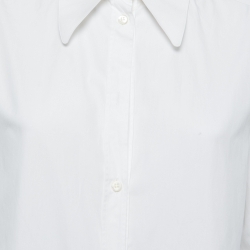 Pre Owned Dolce & Gabbana White Cotton Blend Button Front Shirt M