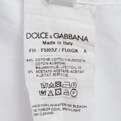 Pre Owned Dolce & Gabbana White Cotton Blend Button Front Shirt M