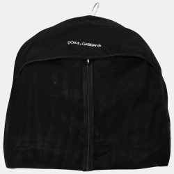 Dolce & Gabbana Black Striped Canvas Crystal Embellished Overcoat M