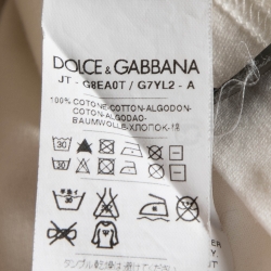 Pre Owned Dolce & Gabbana Off White Monica Bellucci Print Cotton T-Shirt XXL