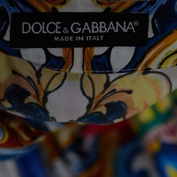 Pre Owned Dolce & Gabbana Multicolor Printed Silk Shirt M