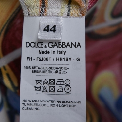 Pre Owned Dolce & Gabbana Multicolor Printed Silk Shirt M