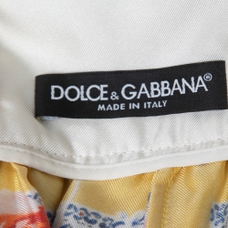 Pre Owned Dolce & Gabbana Multicolor Floral Printed Silk Midi Skirt L