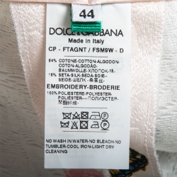 Dolce & Gabbana Pink Floral Patterned Brocade Trousers M