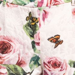 Dolce & Gabbana Pink Floral Patterned Brocade Trousers M