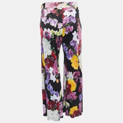 Dolce & Gabbana Multicolor Hortensia Printed Jersey Wide Leg Pants M