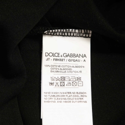 Pre Owned Dolce & Gabbana Black Cotton Rose Print T-Shirt L