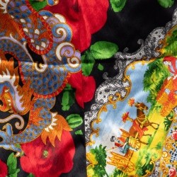 مملوكة مسبقًا Dolce & Gabbana Multicolor fan Printed Silk Satin Cami Top L