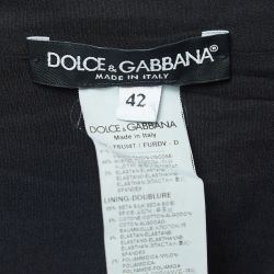 Pre Owned Dolce & Gabbana Black Crepe Long Sleeve Midi Dress M