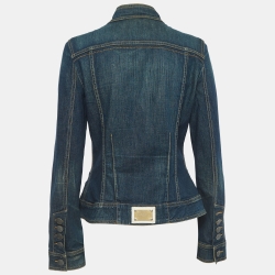 Pre Owned Dolce & Gabbana Blue Washed Denim Button Front Jacket M