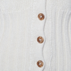 Pre Owned Dolce & Gabbana Cream Alpaca Wool Knit Cropped Cardigan S
