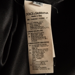 Pre Owned Dolce & Gabbana Black Applique Gabardine Button Detail Mini Skirt XS