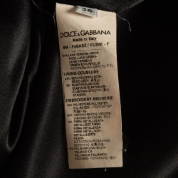 Pre Owned Dolce & Gabbana Black Applique Gabardine Button Detail Mini Skirt XS
