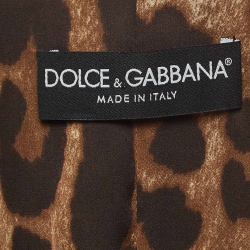 Pre Owned Dolce & Gabbana Black Leopard Print Cotton and Satin Vest S