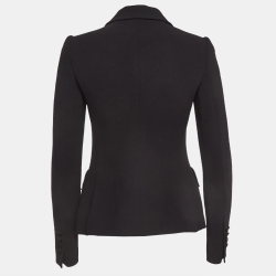 Pre Owned Dolce & Gabbana Black Wool Buttoned Blazer S