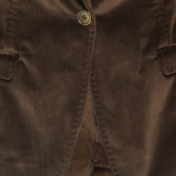 Pre Owned Dolce & Gabbana Brown Satin Trim Velvet Blazer M