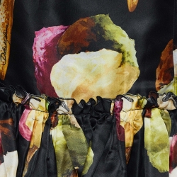 Pre Owned Dolce & Gabbana Black Gelato Print Silk Organza Midi Dress M