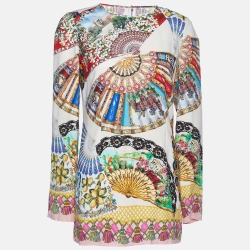 Pre Owned Dolce & Gabbana Multicolor Printed Silk Short Dress M