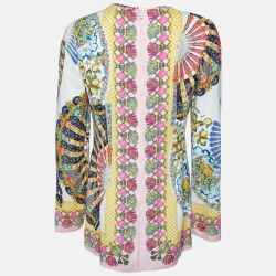 Pre Owned Dolce & Gabbana Multicolor Printed Silk Short Dress M