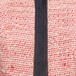 مملوكة مسبقًا Dolce & Gabbana Vintage Pink Tweed and Denim Trim Jacket M